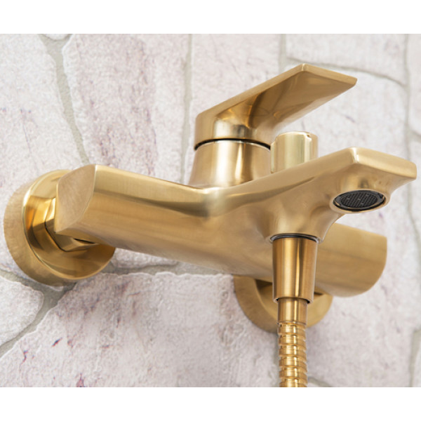 Смеситель для ванны и душа WasserKRAFT Aisch золотой матовый (5501) Смеситель для ванны и душа WasserKRAFT Aisch золотой матовый (5501)