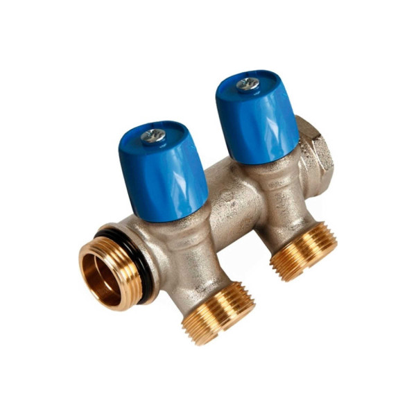 Коллектор VBS 2 отв. 3/4"х3/4" НР под евроконус, Henco синие ручки (VBS050502-BL) Коллектор VBS 2 отв. 3/4"х3/4" НР под евроконус, Henco синие ручки (VBS050502-BL)