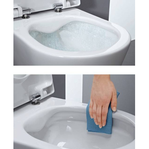 Инсталляция для подвесного унитаза Laufen PRO чаша унитаза Rimless с сиденьем микролифт и клавишей смыва, хром глянец (Z.RU93.0.761.5)