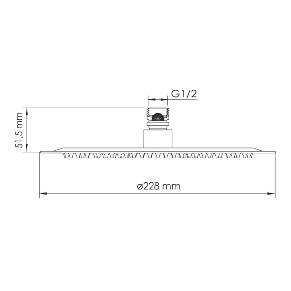 Душ верхний WasserKRAFT 24,8х5,15х24,8 розовое золото (A331)