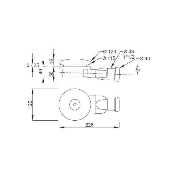 Сифон для душевого поддона Jacob Delafon хром (E78168-CP)