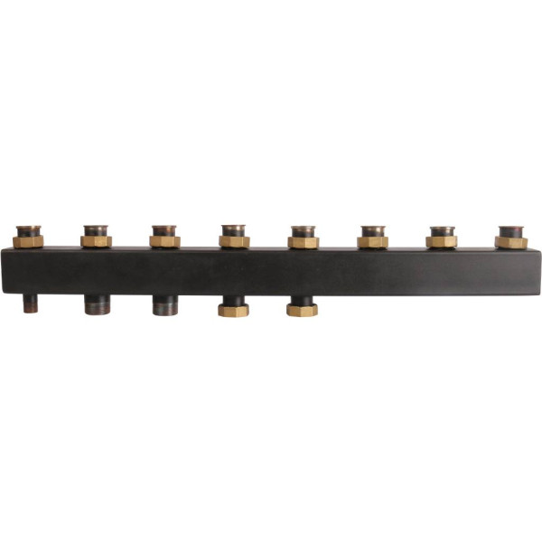 Коллектор распределительный Rommer 1 1/2" на 4(5) контура (сталь, до 85 кВт) (RDG-0017-004045) Коллектор распределительный Rommer 1 1/2" на 4(5) контура (сталь, до 85 кВт) (RDG-0017-004045)