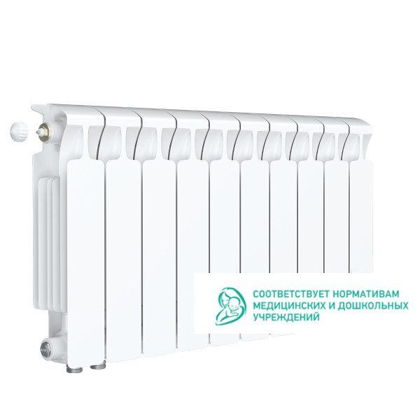 Радиатор биметаллический Rifar Monolit Ventil L 300 (10 секций, НП лев подкл. 50 мм.) (RM30010VL)