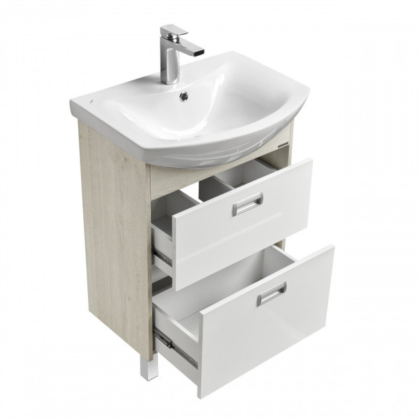 Тумба напольная Aquaton Бекка PRO 548x315x700 белый, дуб сомерсет (1.A196.6.01B.AC2.0)