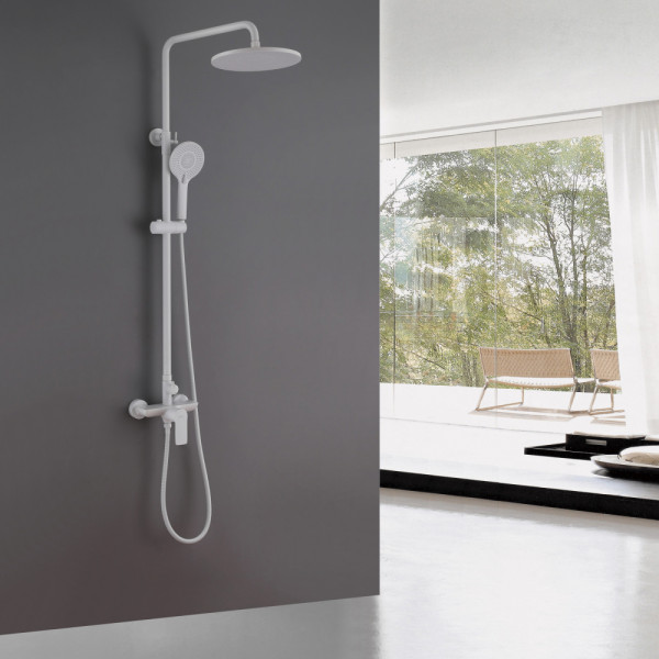 Душевая система Abber Weiss Insel  белый матовый (AF8020FWL)