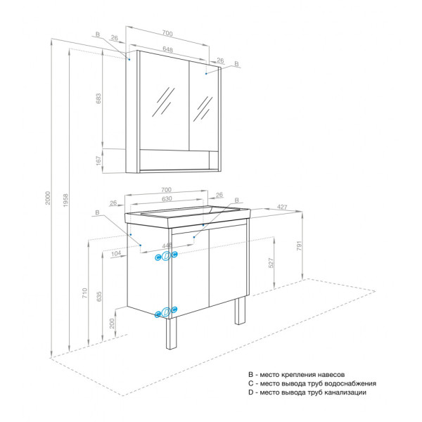 Тумба подвесная Aquaton Сканди 630x427x591 белый, белый (1.A278.9.01S.D01.0) Тумба подвесная Aquaton Сканди 630x427x591 белый, белый (1.A278.9.01S.D01.0)