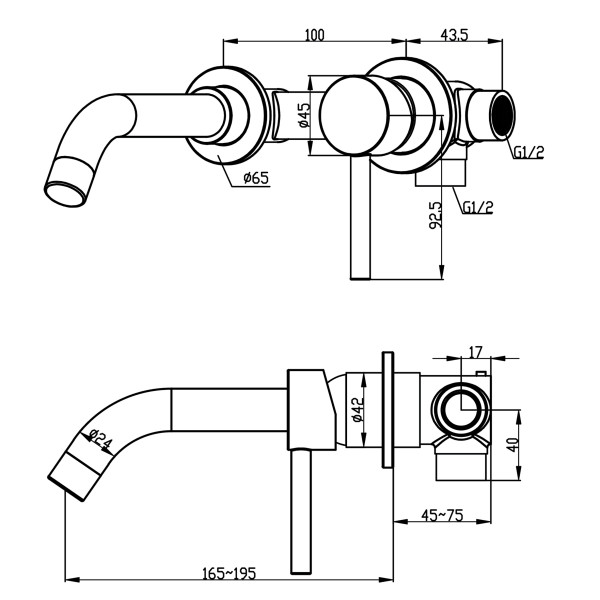 Смеситель для раковины встраиваемый Swedbe Platta хром (5502)