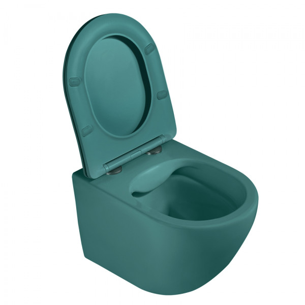 Унитаз подвесной ABBER Bequem темно-зеленый матовый, безободковый (AC1101MBG)