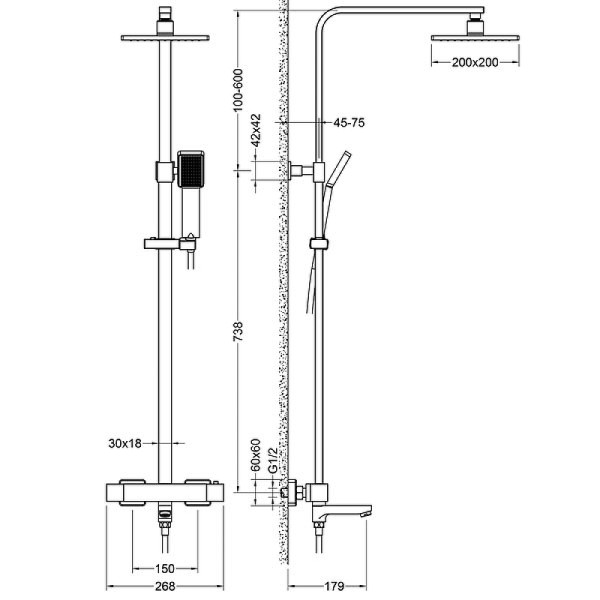 Душевая система Timo Tetra-Thermo золотая (SX-0169/17)