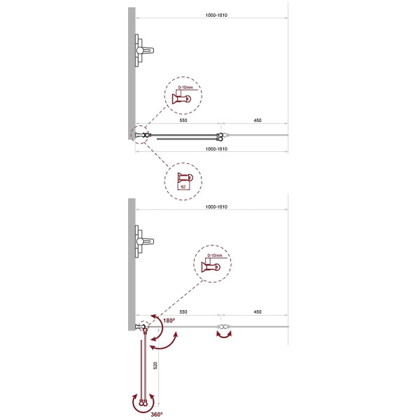 Душевая шторка на ванну BelBagno Uno 100x150 стекло рифленое, профиль хром (UNO-V-2-10/150-P-Cr-R)