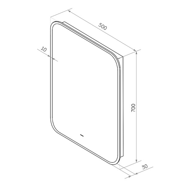 Зеркало с подсветкой Континент Torry Led с фоновой подсветкой, бесконтактным сенсором, черной окантовкой 500х700 (ЗЛП1530)