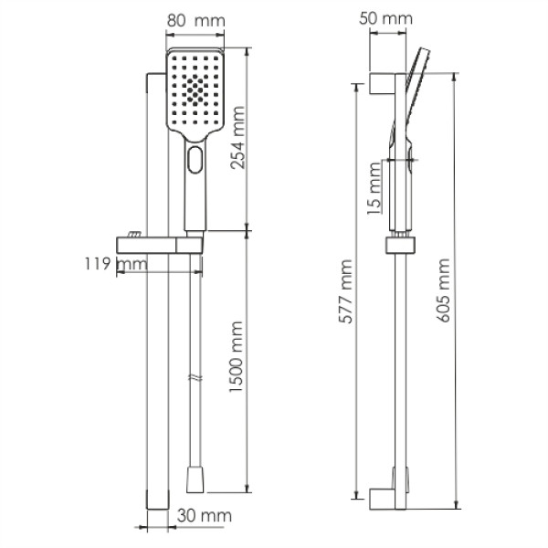 Душевая гарнитура WasserKRAFT хром (A145) Душевая гарнитура WasserKRAFT хром (A145)