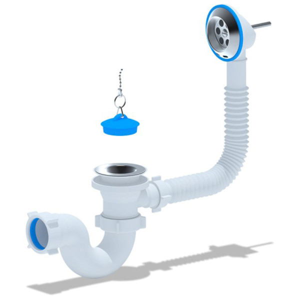 Сифон для ванны Cersanit Base универсальный с пробкой (64284)