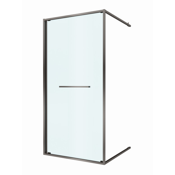 Душевая дверь Cezares Lux 100x195 стекло прозрачное, профиль оружейная сталь (LUX-B-FS-1-100-C-GM)