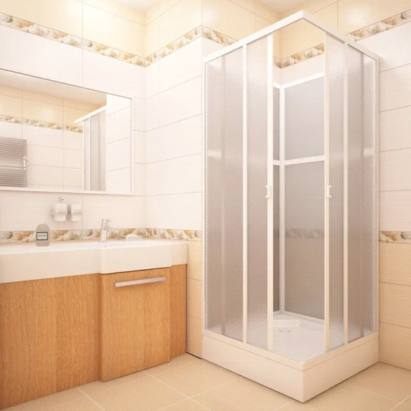 Душевое ограждение Melodia Full Square 90х90х177 4 стенки, полистирол, белый профиль (MCNFS9090PsWt)
