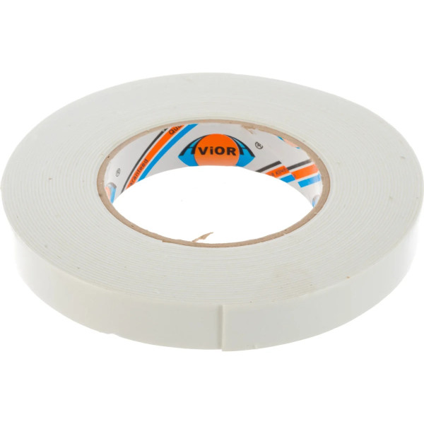 Лента клейкая двусторонняя на вспененной основе Aviora 19 мм х 10 м (белая) (302-020)
