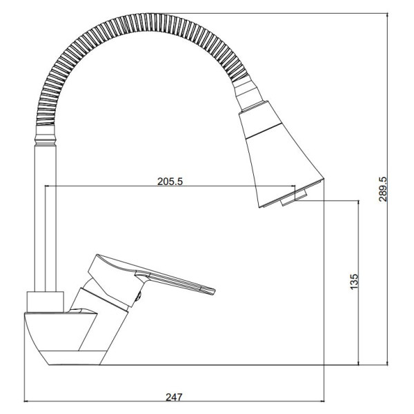 Смеситель для кухни Voda Breeze хром (BZ519flex)