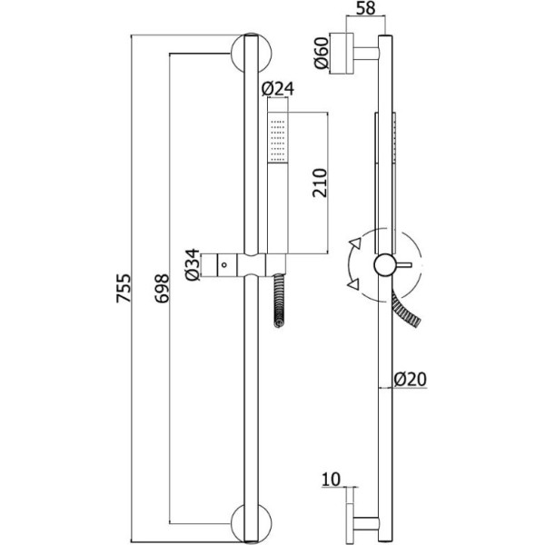 Душевой гарнитур Paffoni Life хром (ZSAL135CRAG)