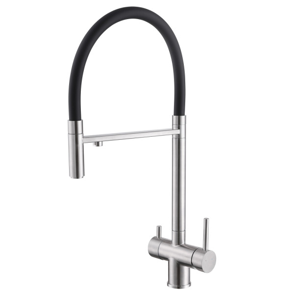 Смеситель для кухни Abber Wasser Kreis с подключением фильтра и выдвижной лейкой сатин (AF81141SP) Смеситель для кухни Abber Wasser Kreis с подключением фильтра и выдвижной лейкой сатин (AF81141SP)