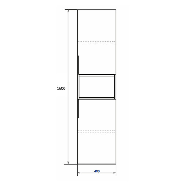 Пенал подвесной Comforty Франкфурт 400x320x1600 дуб шоколадно-коричневый (00004150535)