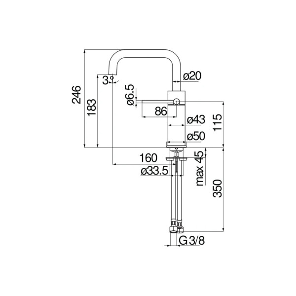 Смеситель для раковины Nobili Velis (VE125118/3RCP)