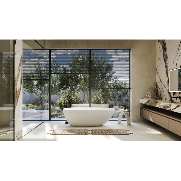 Ванна из искусственного камня Abber Stein 170x80x55 белая матовая (AS9611NM-1.7)