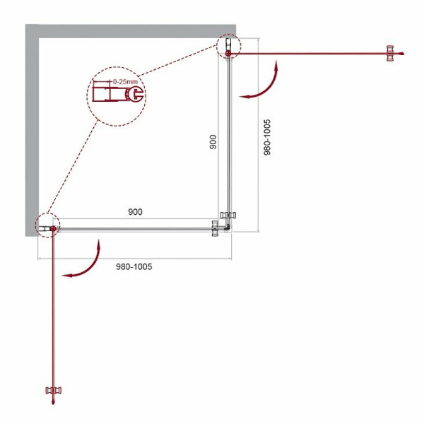 Душевой уголок BelBagno Etna 100x100 стекло прозрачное, профиль хром (ETNA-A-2-100-C-Cr)