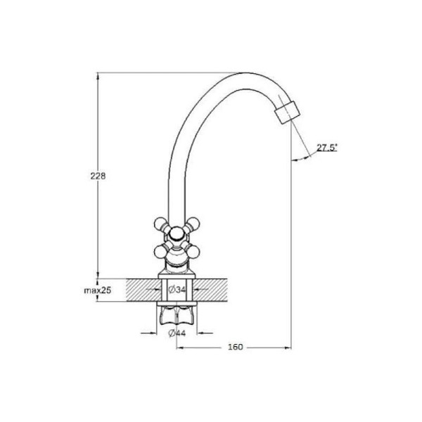 Смеситель для кухни Dlin хром (D151810-1)