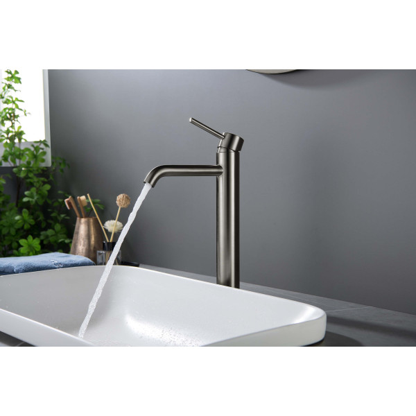 Смеситель для раковины Aquatek Европа шлифованный черный хром (AQ1304BGM)