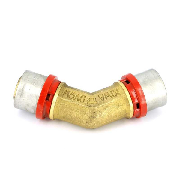 Соединение угловое Tiemme 26*26 45 гр. латунь (пресс) (1650197 / 1661G262600CZ)