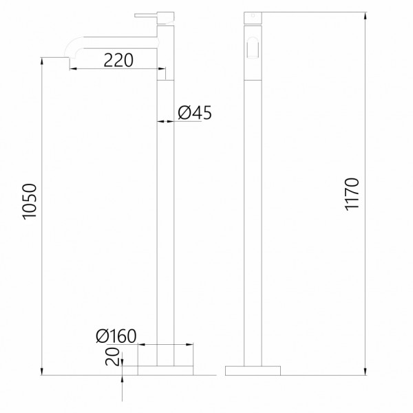 Смеситель напольный Abber Wasser Kreis Золотой (AF8140G)