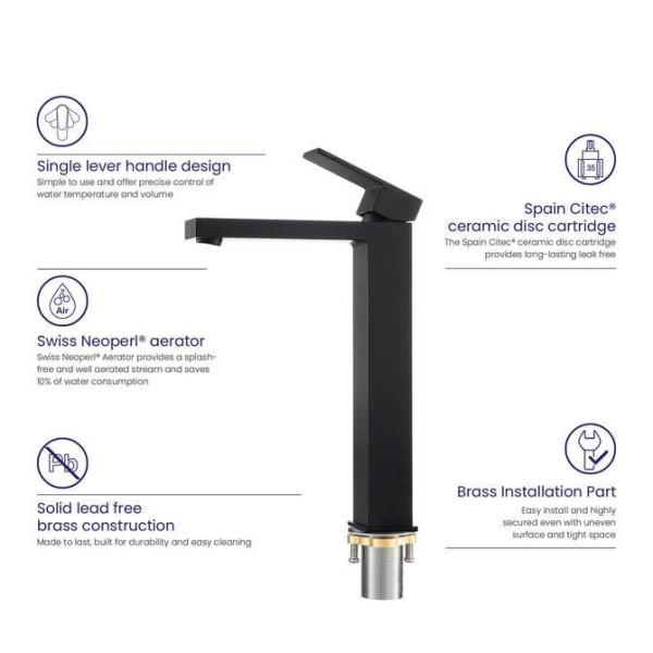 Смеситель для раковины Timo Selene черный, короткий излив (3061/03F) Смеситель для раковины Timo Selene черный, короткий излив (3061/03F)