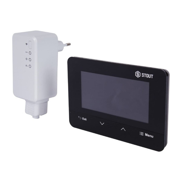 Терморегулятор Stout беспроводной комнатный двухпозиционный ST-293v2, черный (STE-0101-029322)