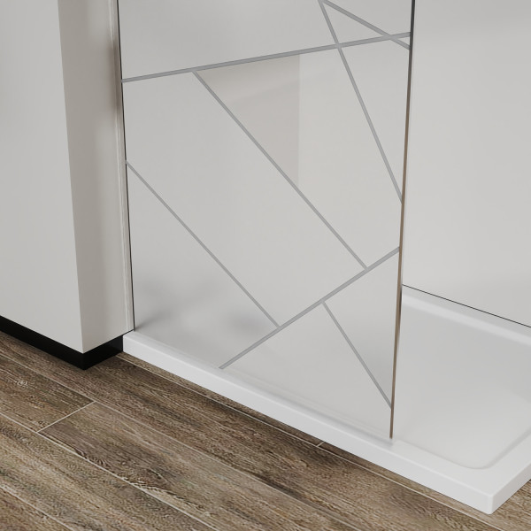 Душевое ограждение Azario Walk-In 120x195 стекло прозрачное/с графическим принтом, профиль графит матовый (AZ-271-120-MGR-CGP)