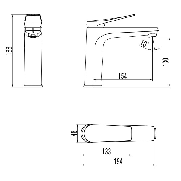 Смеситель для раковины Lemark Bronx  графит (LM3737GM)