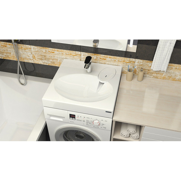 Раковина над стиральной машиной Azario 60x54,5x80 с сифоном белая (CS00082259)