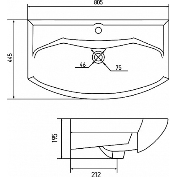 Тумба-умывальник Aquaton подвесная Ария 80/1WH207783 Раковина Смайл-80 (1A1417K0AA010)