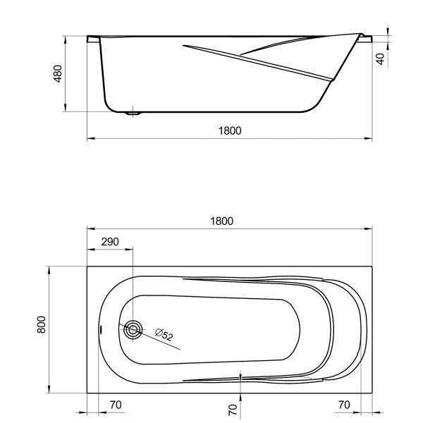 Ванна акриловая Santek Casablanca 180*80 (1WH302482)