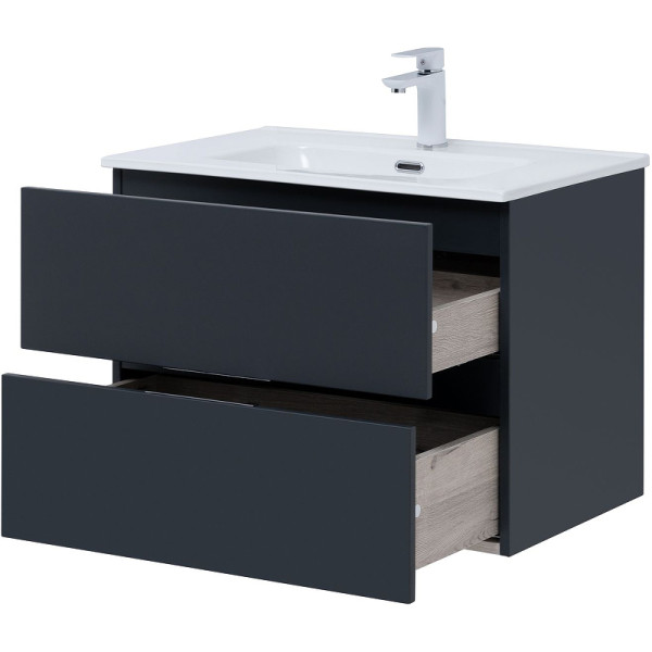 Тумба подвесная Aquanet Алвита New 70 2 ящика, антрацит (00303908) Тумба подвесная Aquanet Алвита New 70 2 ящика, антрацит (00303908)