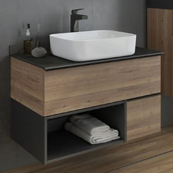 Тумба подвесная Comforty Штутгарт 900x520x685 дуб темно-коричневый (00-00002868)