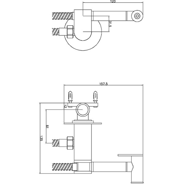 Смеситель для гигиенического душа Esko хром (SMH03) Смеситель для гигиенического душа Esko хром (SMH03)