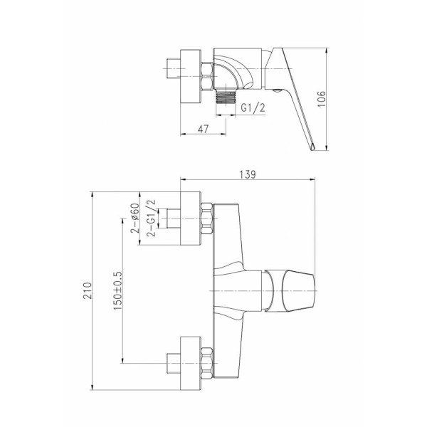 Смеситель для душа Cersanit Flavis хром (А63036)
