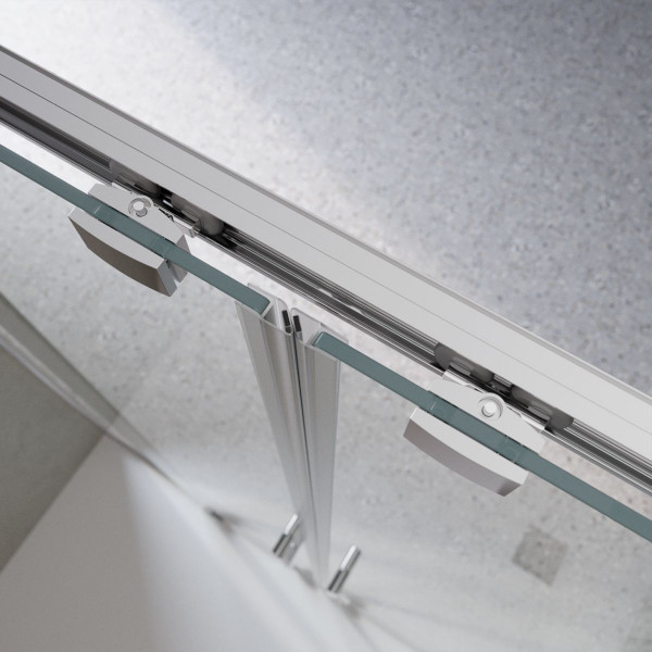 Душевая дверь BelBagno Luce 160x195 стекло прозрачное, профиль хром (LUCE-BF-2-160-C-Cr)