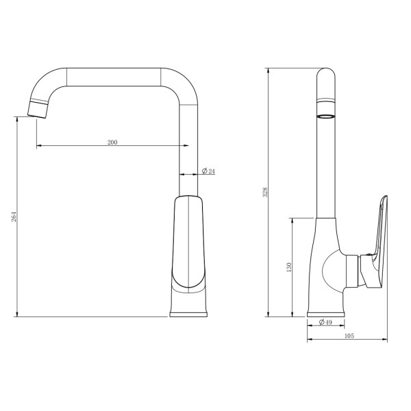 Смеситель для кухни Esko Lagos хром (LG06)