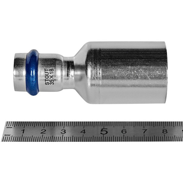 Муфта 35х18 однораструбная Stout SSS-2020 НПр-ВПр (нерж.ст., пресс) SSS-2020-003518 Муфта 35х18 однораструбная Stout SSS-2020 НПр-ВПр (нерж.ст., пресс) SSS-2020-003518