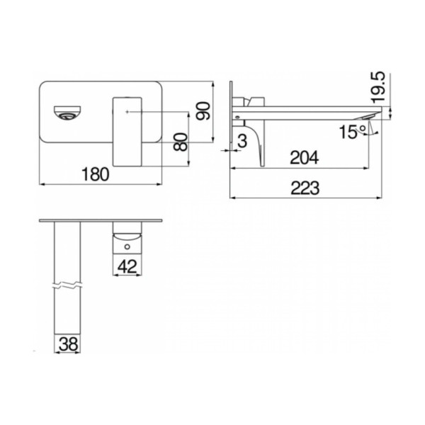 Смеситель для ванны и душа Nobili Seven черный (SE124198/1BM)