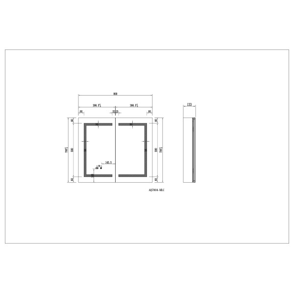 Шкаф зеркальный алюминиевый Aquatek с подсветкой 800x700x133 круговая подсветка, антизапотевание (AQ7804-MLC)