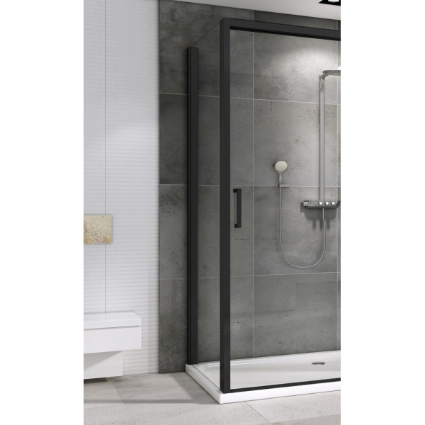 Душевое ограждение Abber Komfort 90x200 стекло прозрачное, профиль черный (S92B) Душевое ограждение Abber Komfort 90x200 стекло прозрачное, профиль черный (S92B)