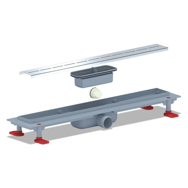 Лоток душевой 650 мм. АНИ "Киль" (реш. нерж сталь, глянц., боковой слив D40, комбинированный затвор) АНИ пласт (TL1565G)