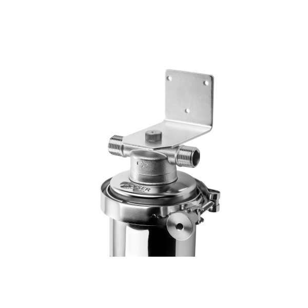 Фильтр колбовый Гейзер Премьер 1/2" 10SL со сливом (нержавеющая сталь, для холодной и горячей воды) (50752)